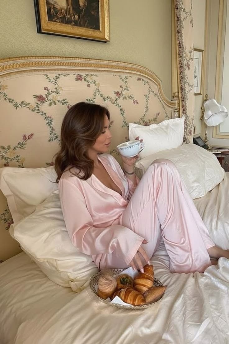 Saten Pijama Takımı, manken üzerinde